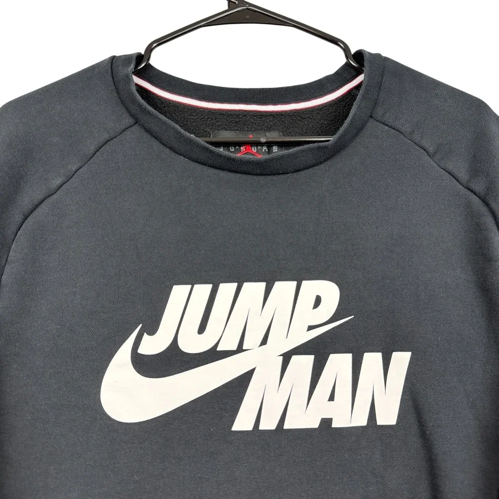 Jordan Jumpman Crewneck Sweatshirt Mens Large Black White‎ Logo Pockets